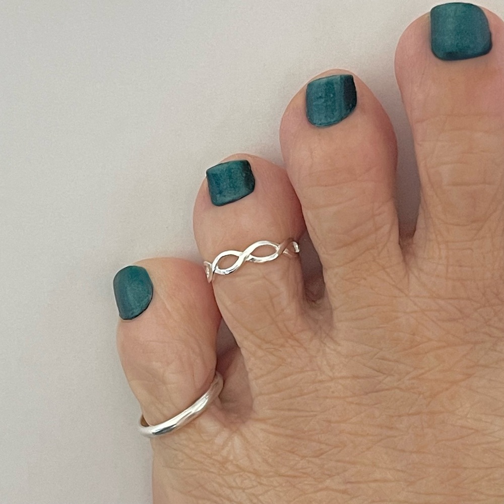 Sterling Silver Thin Braided Toe Ring, Dainty Rin… - image 7